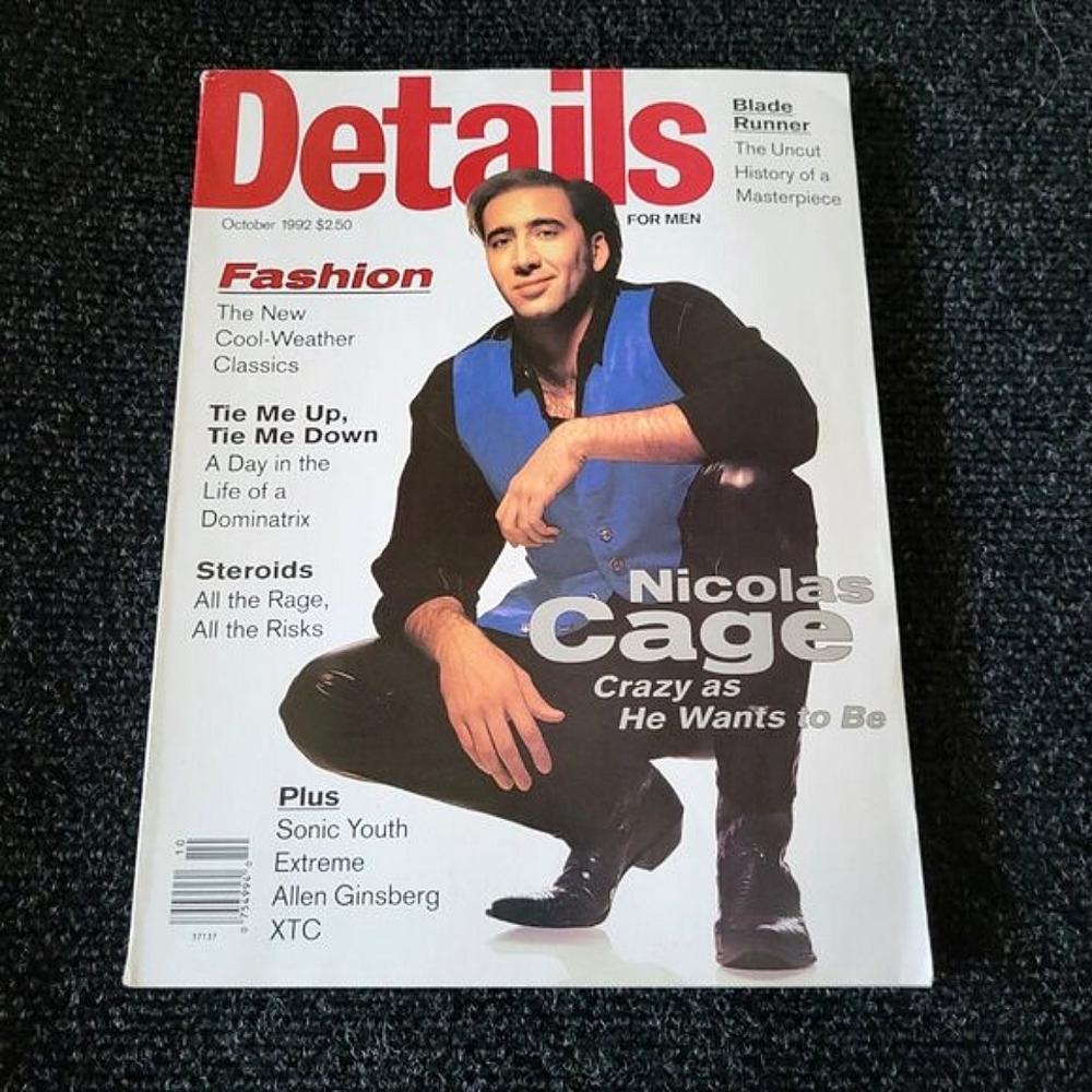 DETAILS Magazine October 1992 Nicolas Cage Sonic Youth Extreme Allen Ginsberg